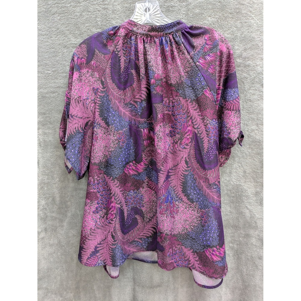 Vintage Popover Top Womens 2X (Estimated) Tie Sleeves Flaw (pics) - Picture 6 of 7
